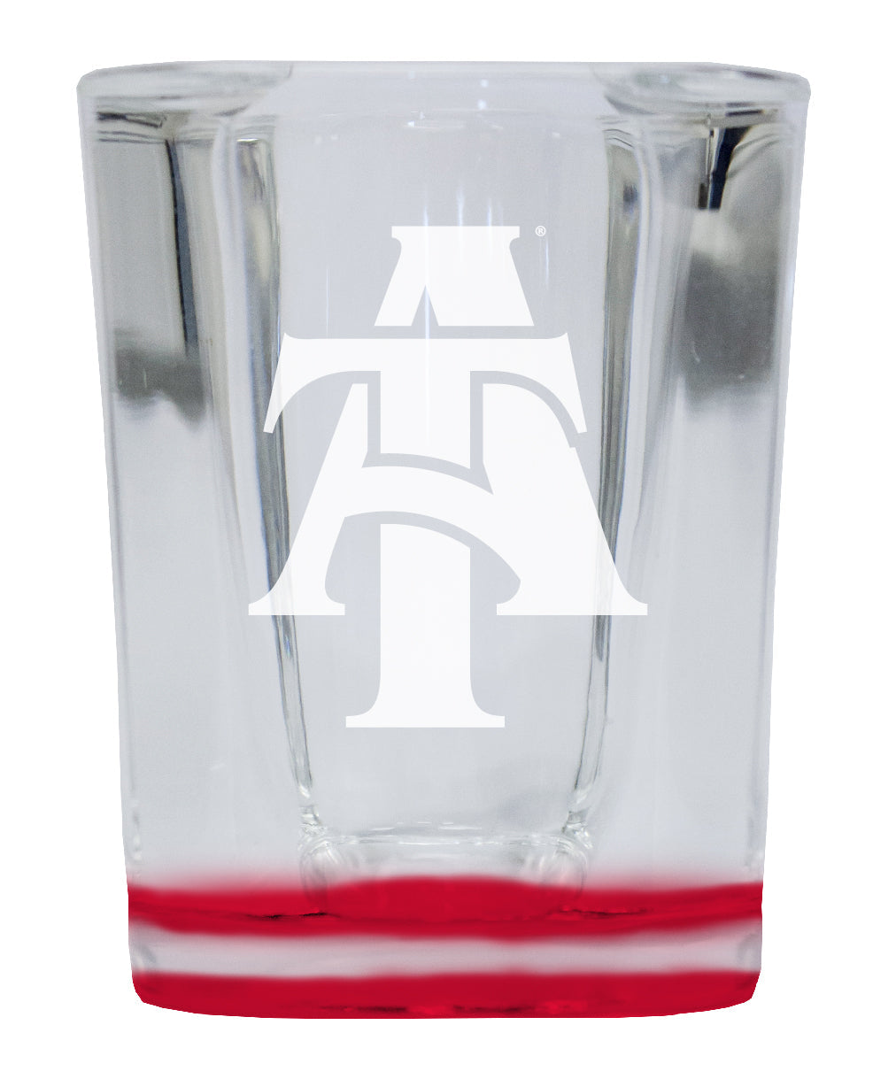 North Carolina AandT State Aggies 2 Ounce Engraved Shot Glass Square Officially Licensed Collegiate Product Image 1