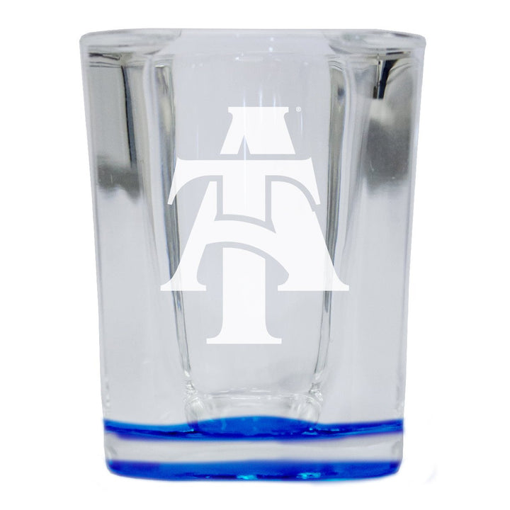 North Carolina AandT State Aggies 2 Ounce Engraved Shot Glass Square Officially Licensed Collegiate Product Image 3