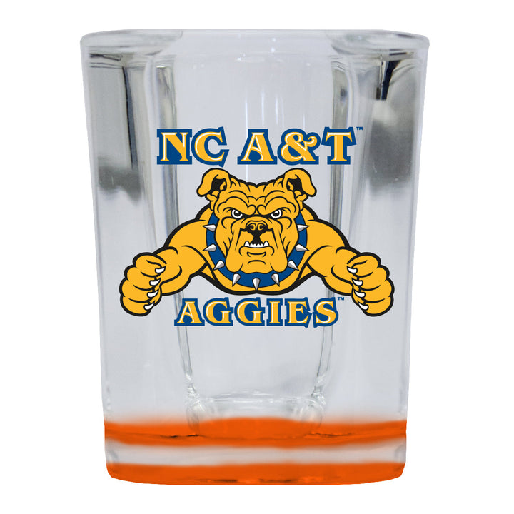 North Carolina AandT State Aggies 2 Ounce Shot Glass Square Officially Licensed Collegiate Product Image 1