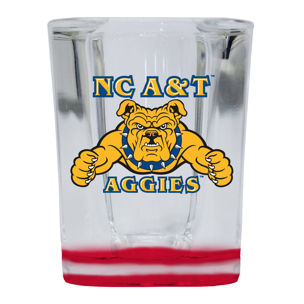 North Carolina AandT State Aggies 2 Ounce Shot Glass Square Officially Licensed Collegiate Product Image 2