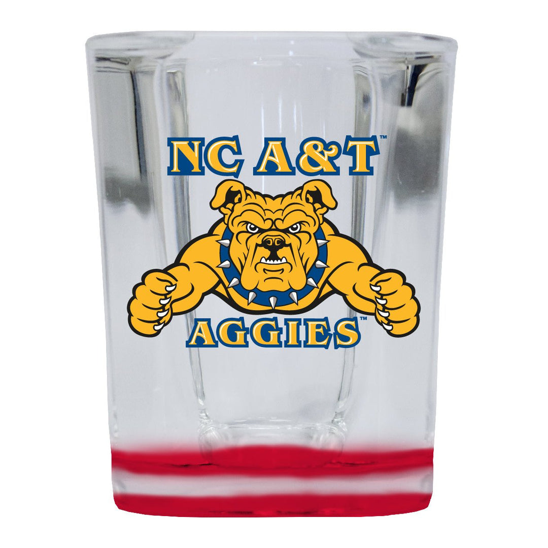 North Carolina AandT State Aggies 2 Ounce Shot Glass Square Officially Licensed Collegiate Product Image 1