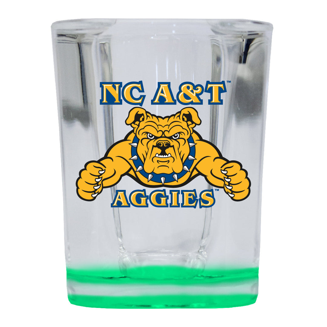 North Carolina AandT State Aggies 2 Ounce Shot Glass Square Officially Licensed Collegiate Product Image 3