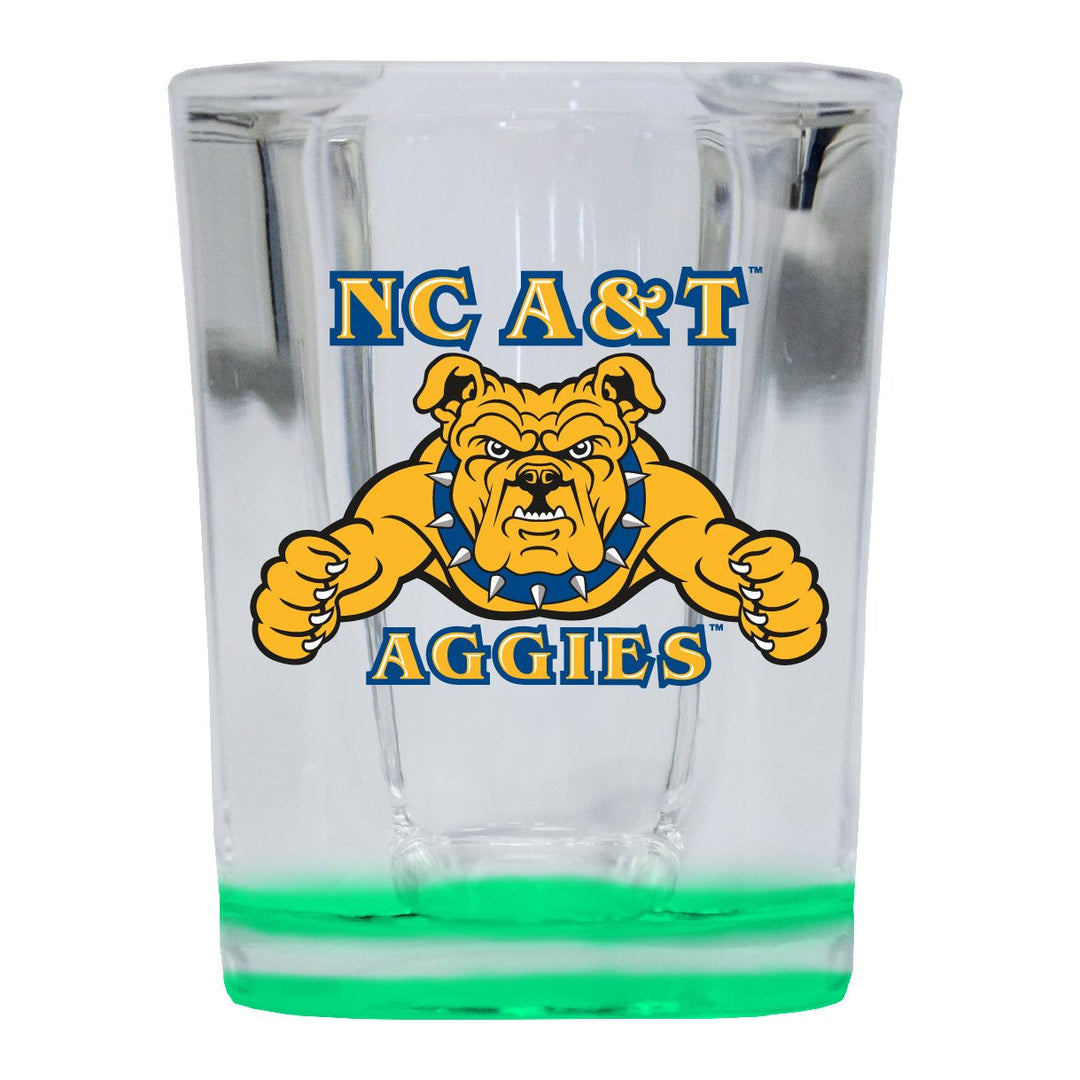 North Carolina AandT State Aggies 2 Ounce Shot Glass Square Officially Licensed Collegiate Product Image 1