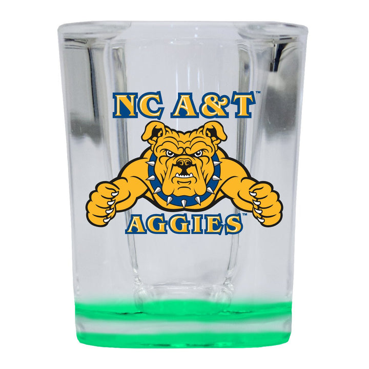 North Carolina AandT State Aggies 2 Ounce Shot Glass Square Officially Licensed Collegiate Product Image 1