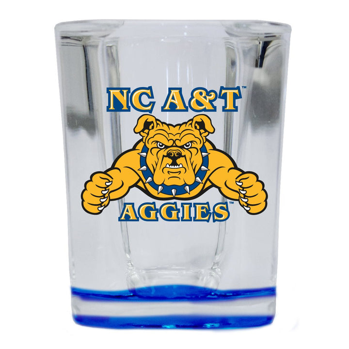 North Carolina AandT State Aggies 2 Ounce Shot Glass Square Officially Licensed Collegiate Product Image 1