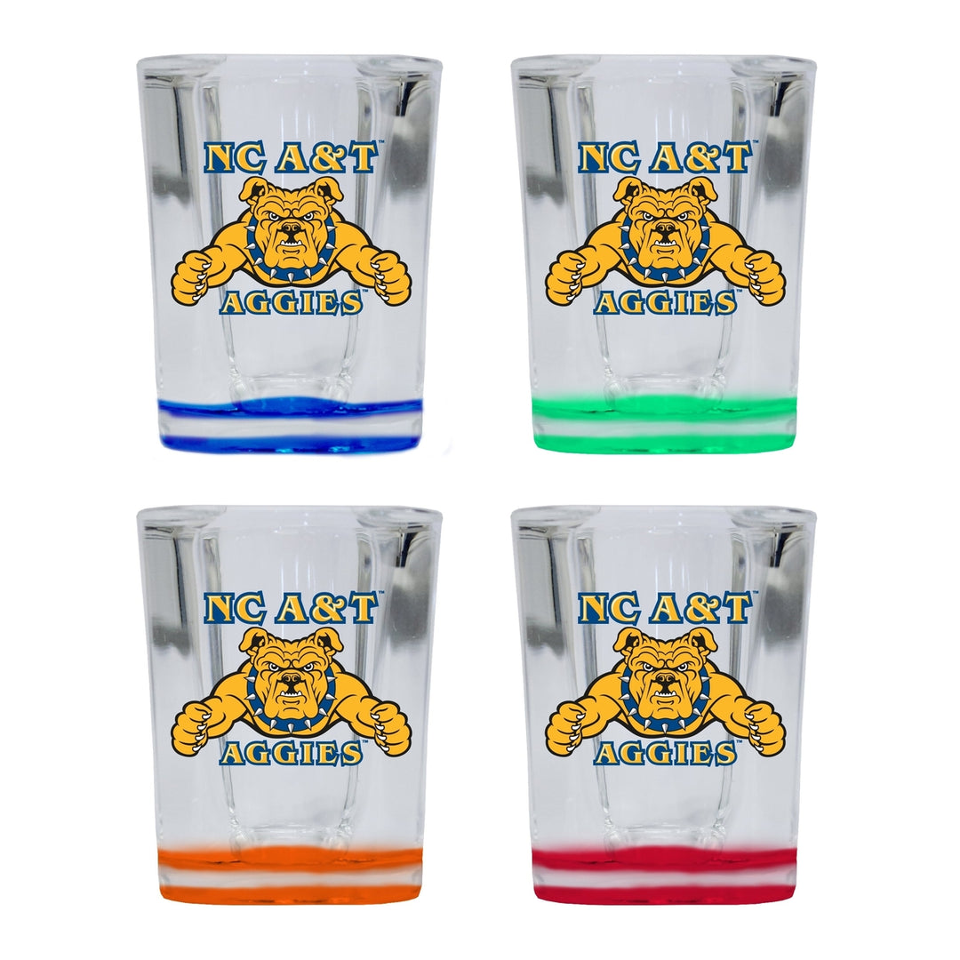 North Carolina AandT State Aggies 2 Ounce Shot Glass Square Officially Licensed Collegiate Product Image 4