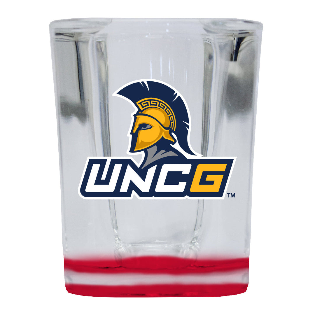 North Carolina Greensboro Spartans 2 Ounce Shot Glass Square Officially Licensed Collegiate Product Image 2