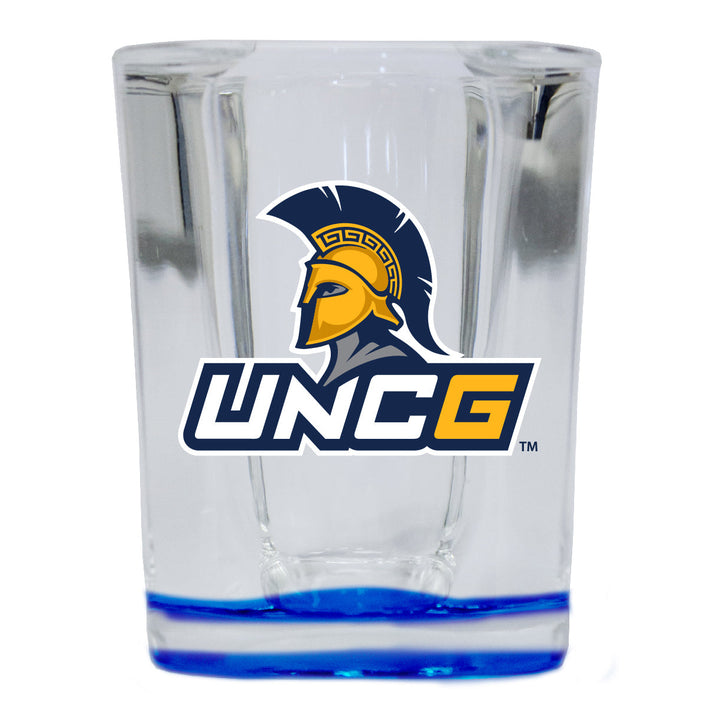 North Carolina Greensboro Spartans 2 Ounce Shot Glass Square Officially Licensed Collegiate Product Image 3