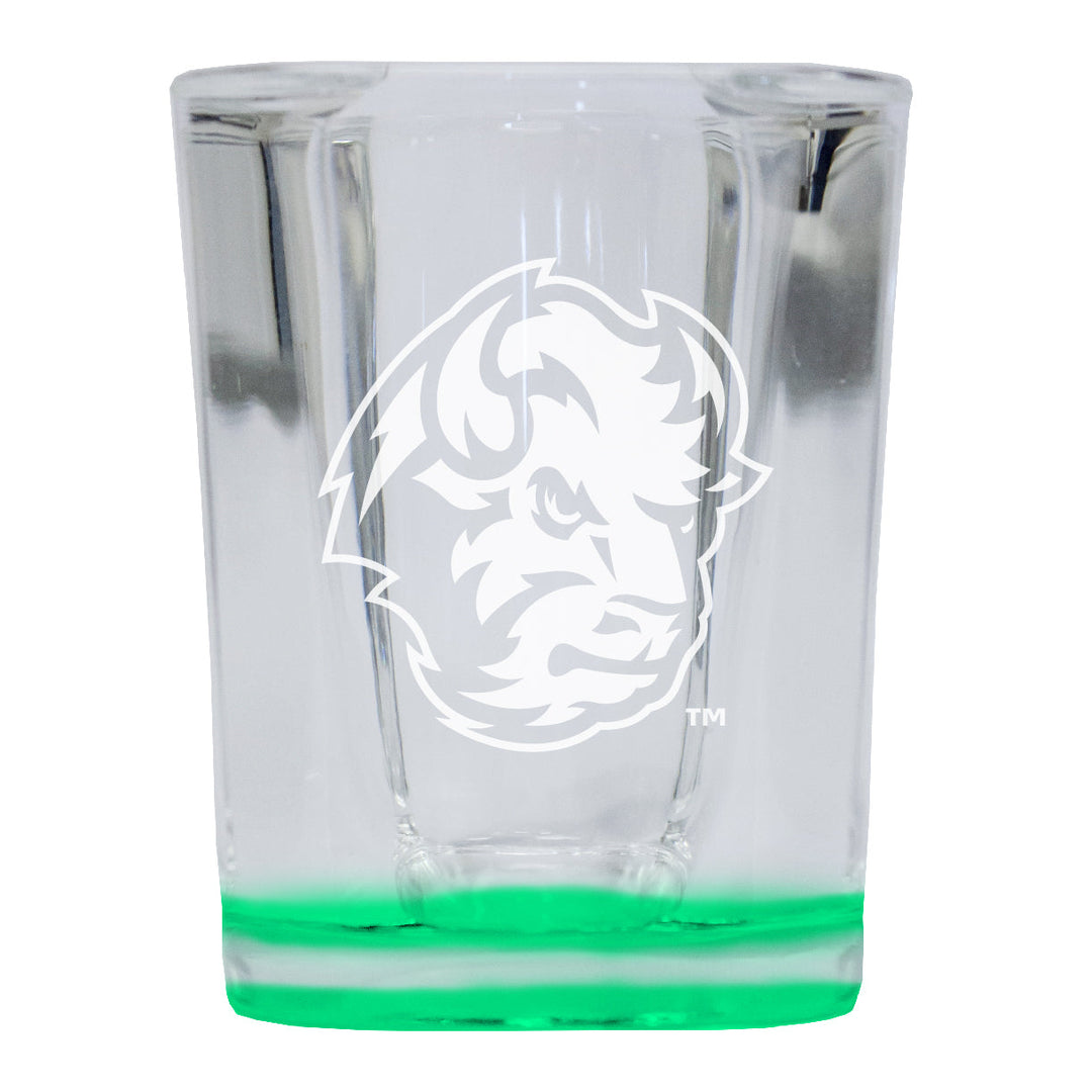 North Dakota State Bison 2 Ounce Engraved Shot Glass Square Officially Licensed Collegiate Product Image 3