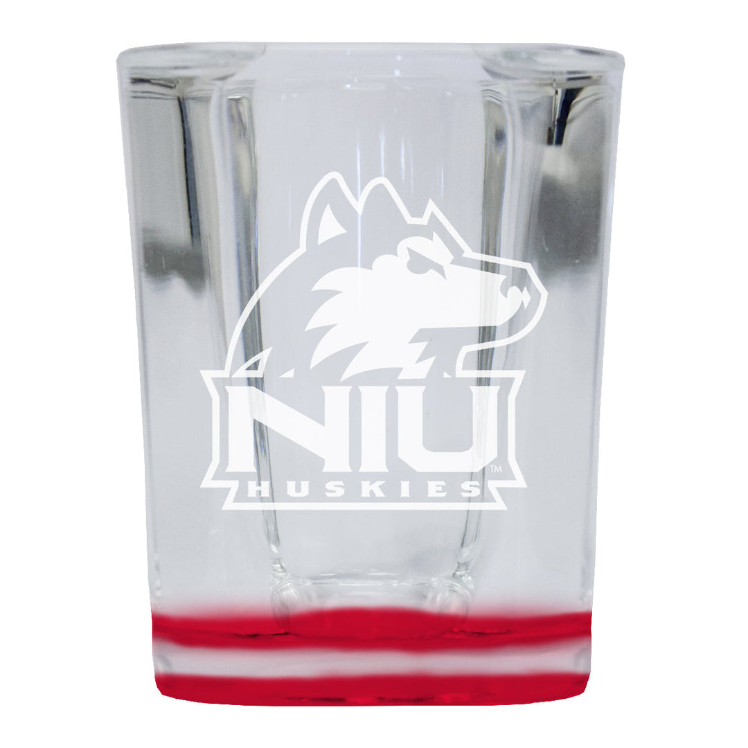 Northern Illinois Huskies 2 Ounce Engraved Shot Glass Square Officially Licensed Collegiate Product Image 1