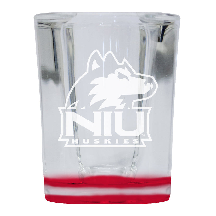 Northern Illinois Huskies 2 Ounce Engraved Shot Glass Square Officially Licensed Collegiate Product Image 1