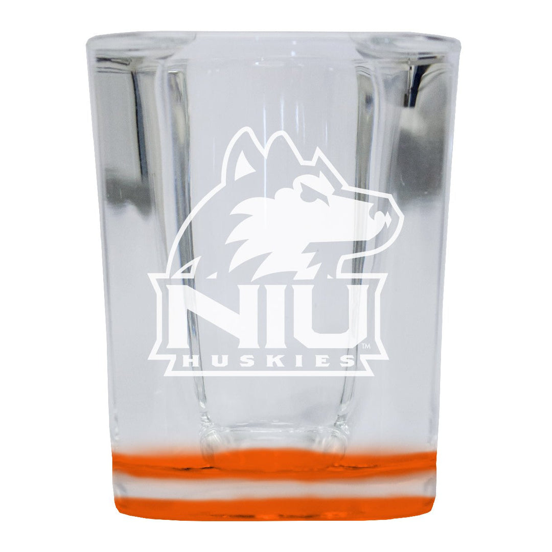 Northern Illinois Huskies 2 Ounce Engraved Shot Glass Square Officially Licensed Collegiate Product Image 1