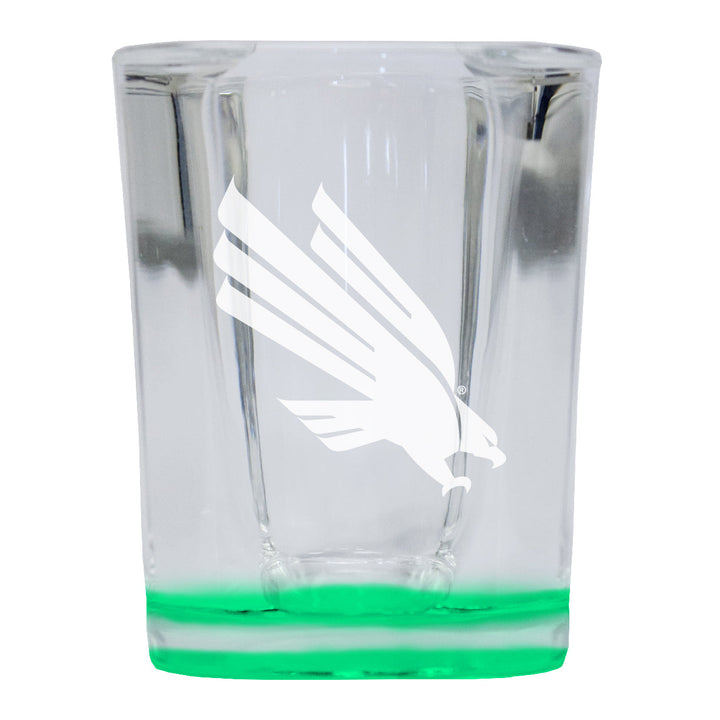 North Texas 2 Ounce Engraved Shot Glass Square Officially Licensed Collegiate Product Image 1