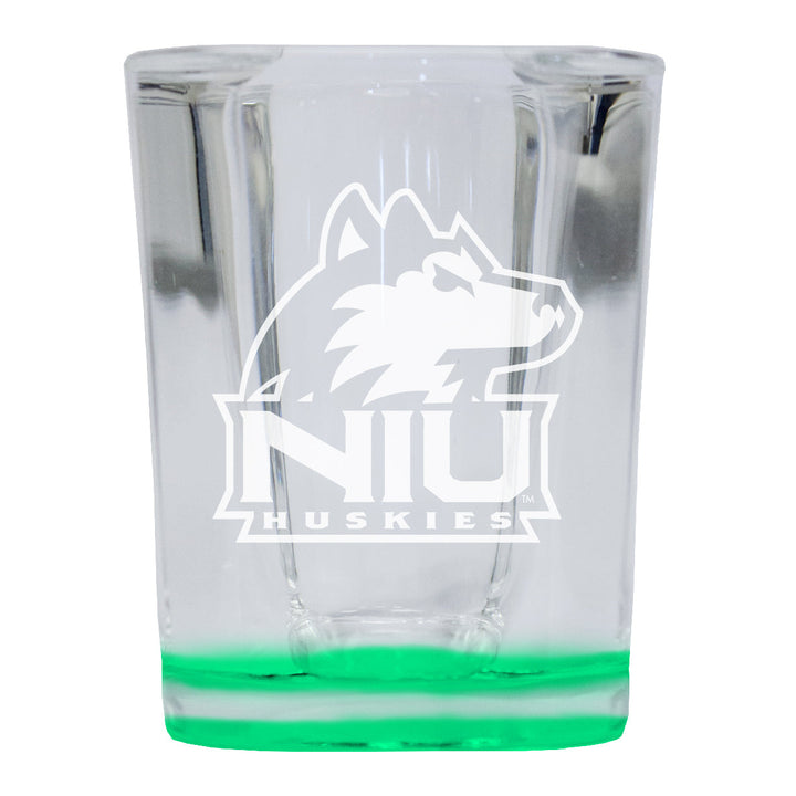 Northern Illinois Huskies 2 Ounce Engraved Shot Glass Square Officially Licensed Collegiate Product Image 3