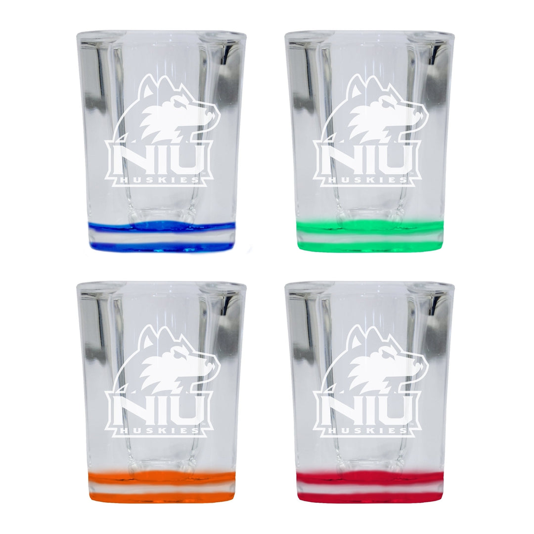 Northern Illinois Huskies 2 Ounce Engraved Shot Glass Square Officially Licensed Collegiate Product Image 4