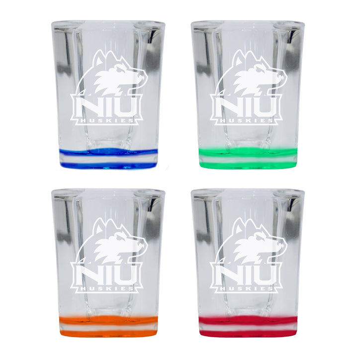 Northern Illinois Huskies 2 Ounce Engraved Shot Glass Square Officially Licensed Collegiate Product Image 4