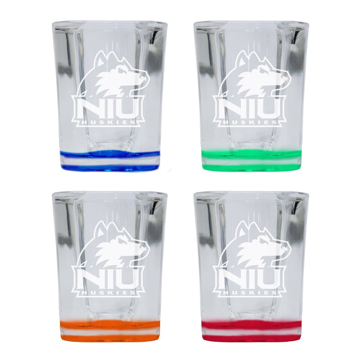 Northern Illinois Huskies 2 Ounce Engraved Shot Glass Square Officially Licensed Collegiate Product Image 1