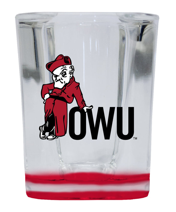 Ohio Wesleyan University 2 Ounce Shot Glass Square Officially Licensed Collegiate Product Image 1