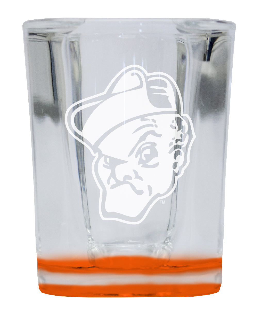 Ohio Wesleyan University 2 Ounce Engraved Shot Glass Square Officially Licensed Collegiate Product Image 2