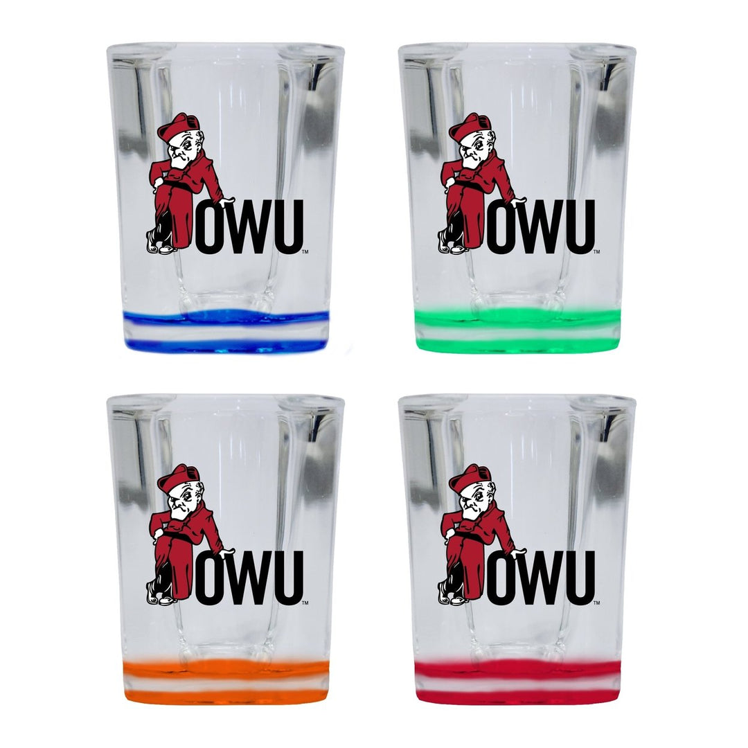 Ohio Wesleyan University 2 Ounce Shot Glass Square Officially Licensed Collegiate Product Image 1