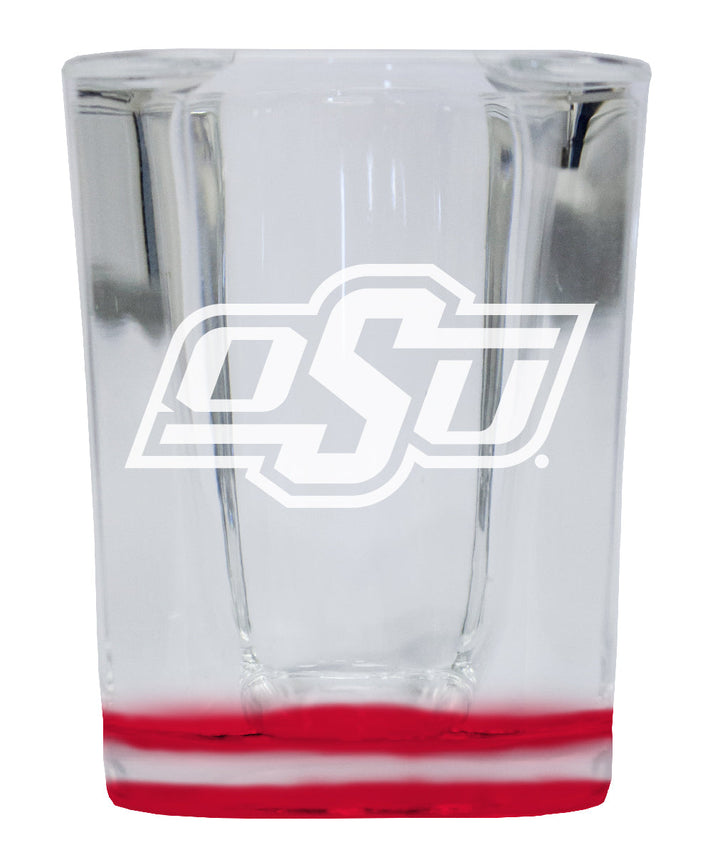 Oklahoma State Cowboys 2 Ounce Engraved Shot Glass Square Officially Licensed Collegiate Product Image 1