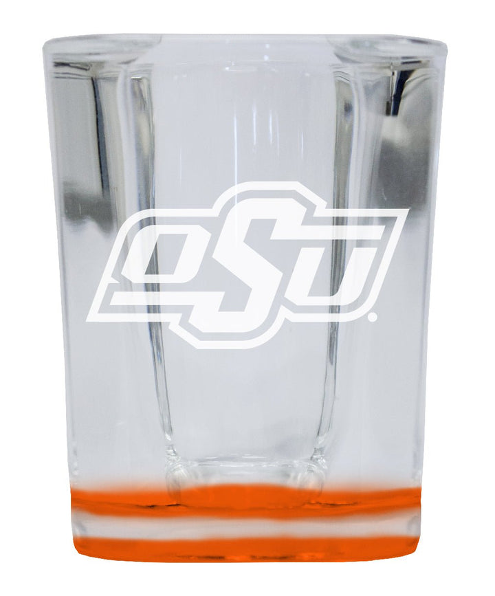 Oklahoma State Cowboys 2 Ounce Engraved Shot Glass Square Officially Licensed Collegiate Product Image 1