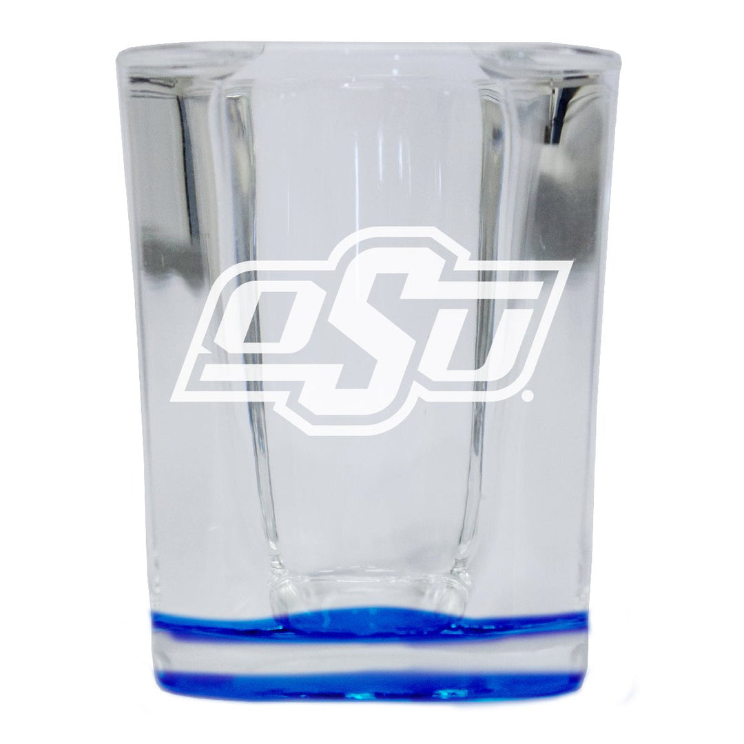 Oklahoma State Cowboys 2 Ounce Engraved Shot Glass Square Officially Licensed Collegiate Product Image 1