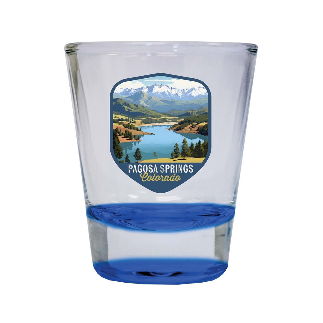 Pagosa Springs Colorado Design B Souvenir 2 Ounce Shot Glass Round Image 1