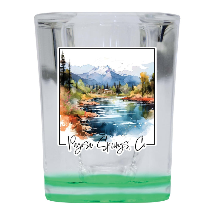 Pagosa Springs Colorado Design A Souvenir 2 Ounce Shot Glass Square Image 1