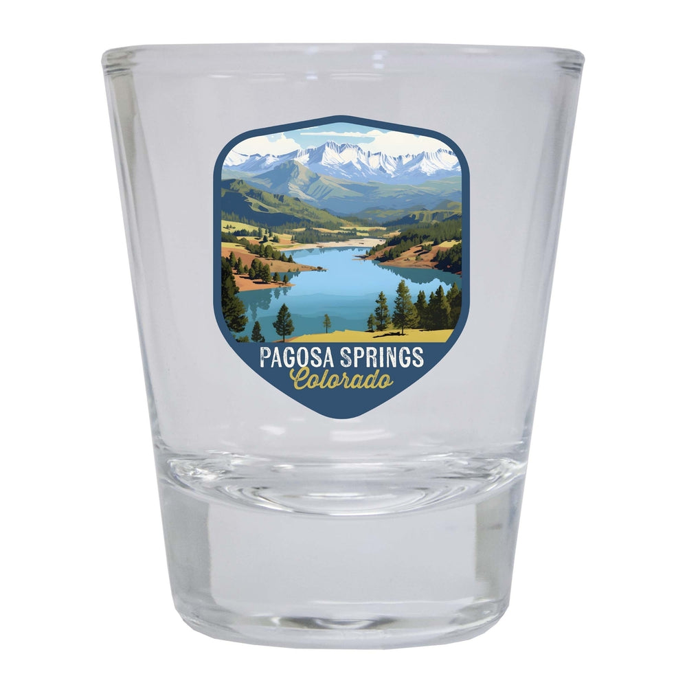 Pagosa Springs Colorado Design B Souvenir 2 Ounce Shot Glass Round Image 2