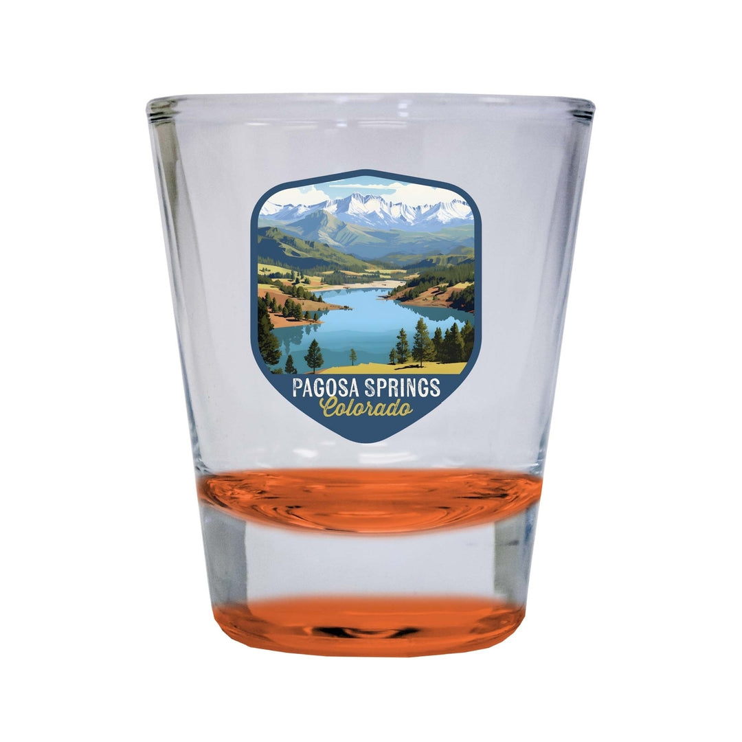 Pagosa Springs Colorado Design B Souvenir 2 Ounce Shot Glass Round Image 3