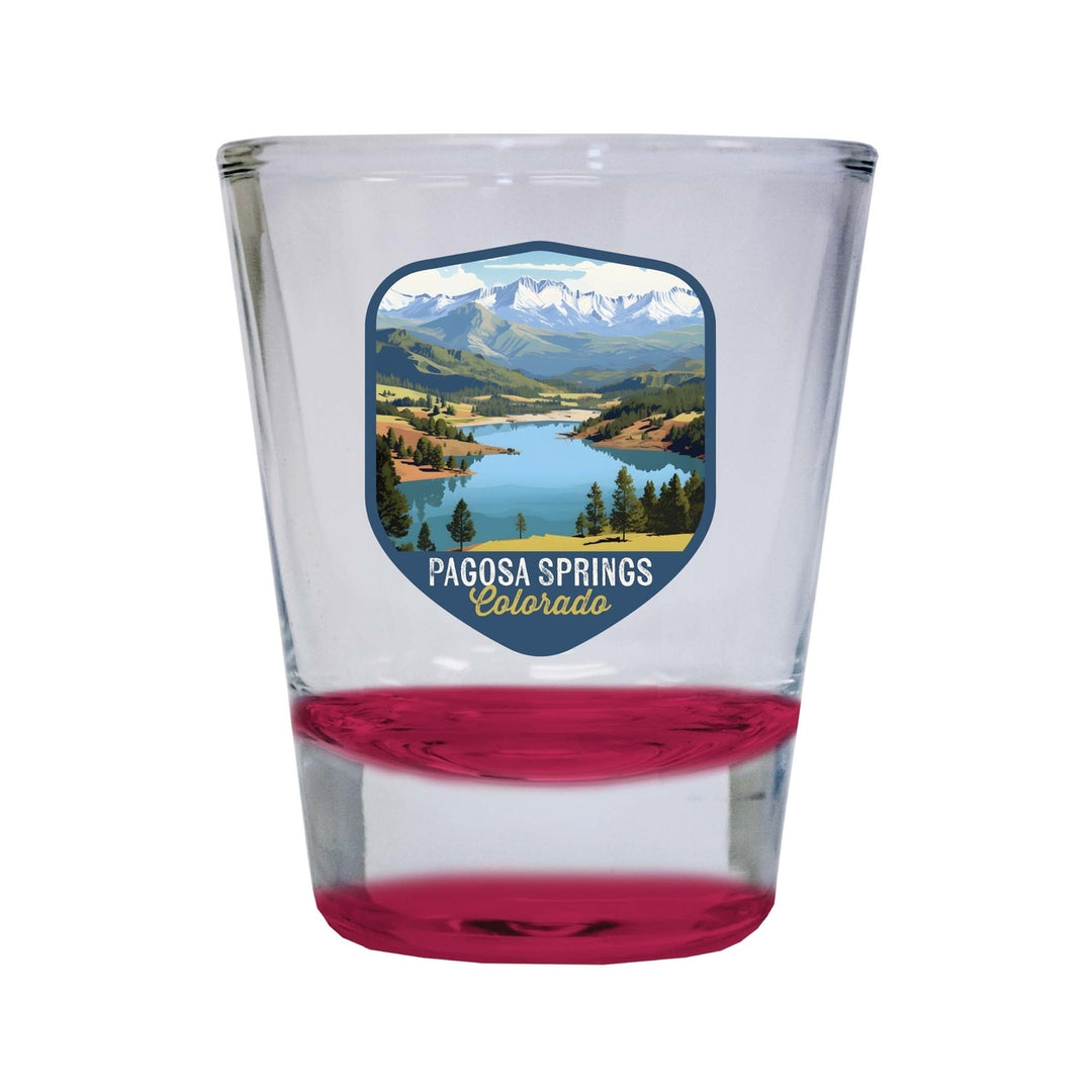 Pagosa Springs Colorado Design B Souvenir 2 Ounce Shot Glass Round Image 4