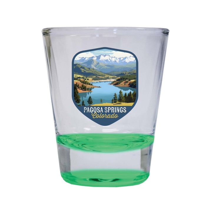 Pagosa Springs Colorado Design B Souvenir 2 Ounce Shot Glass Round Image 4