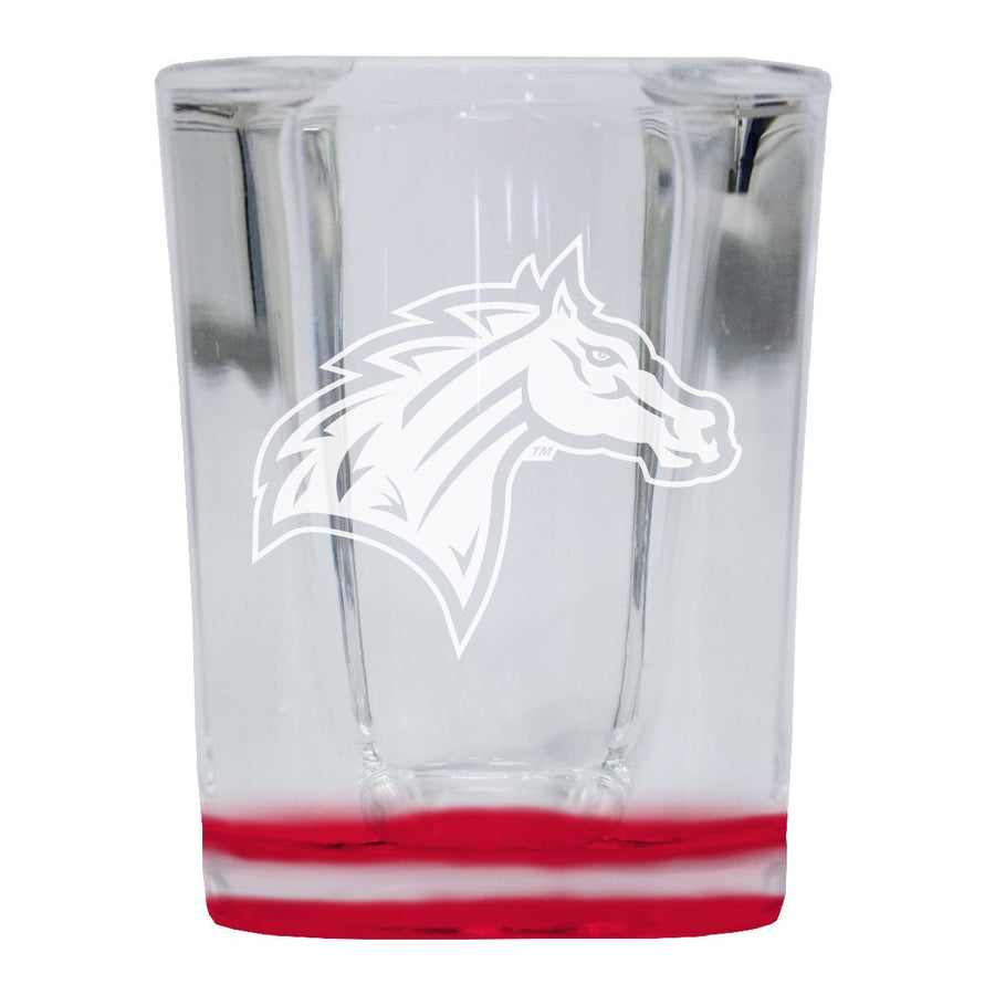 Rider University Broncs 2 Ounce Engraved Shot Glass Square Officially Licensed Collegiate Product Image 1