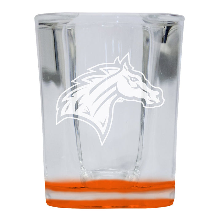 Rider University Broncs 2 Ounce Engraved Shot Glass Square Officially Licensed Collegiate Product Image 2