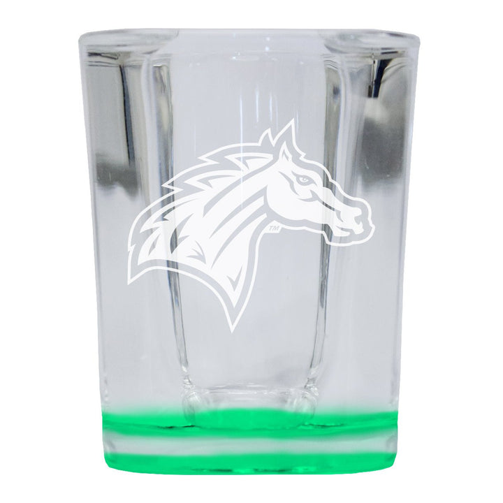 Rider University Broncs 2 Ounce Engraved Shot Glass Square Officially Licensed Collegiate Product Image 3