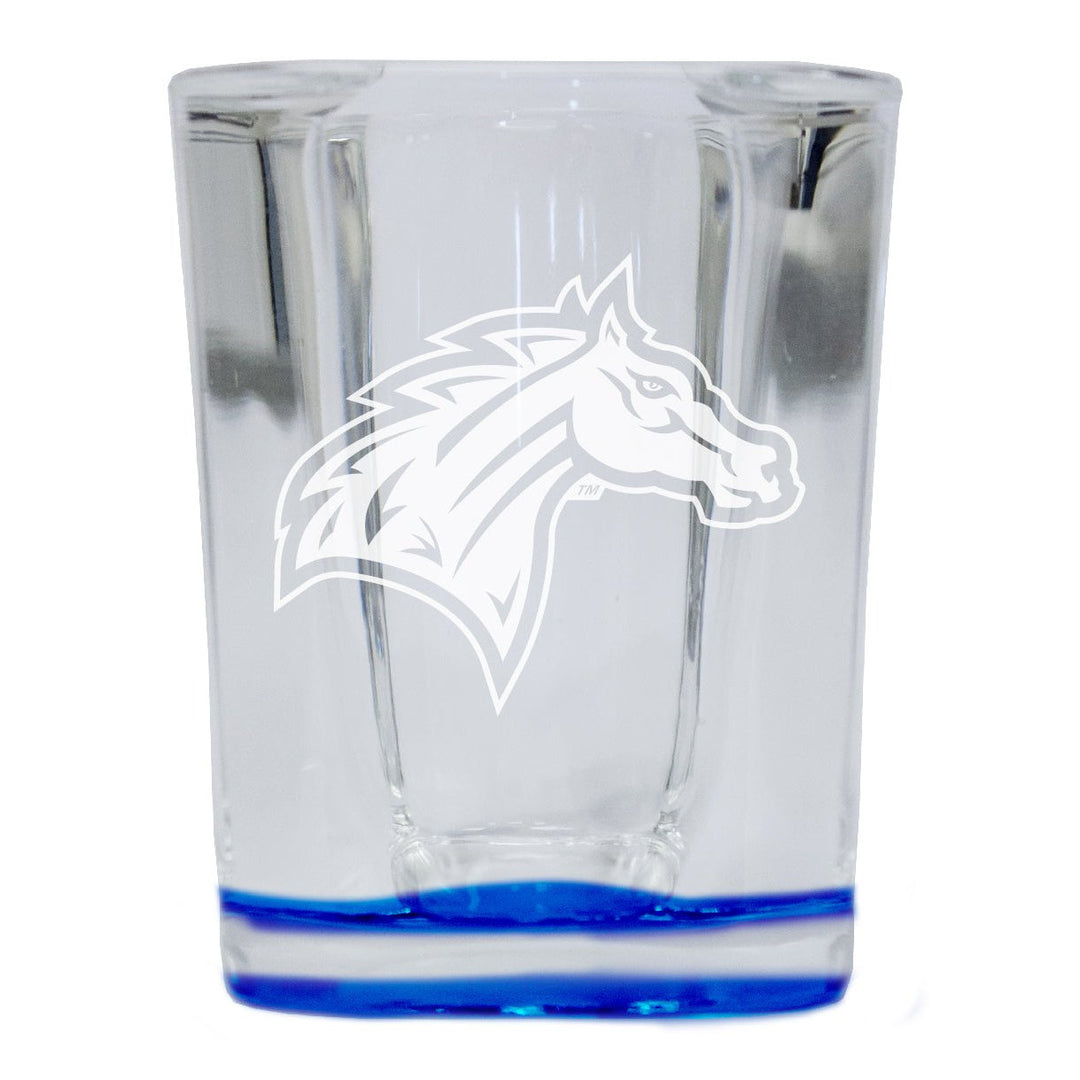 Rider University Broncs 2 Ounce Engraved Shot Glass Square Officially Licensed Collegiate Product Image 1