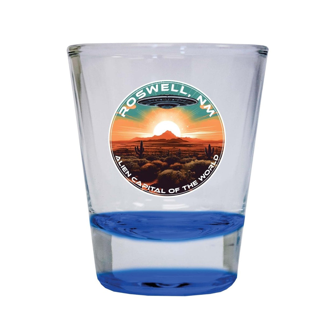 Roswell Mexico Design A Souvenir 2 Ounce Shot Glass Round Image 1