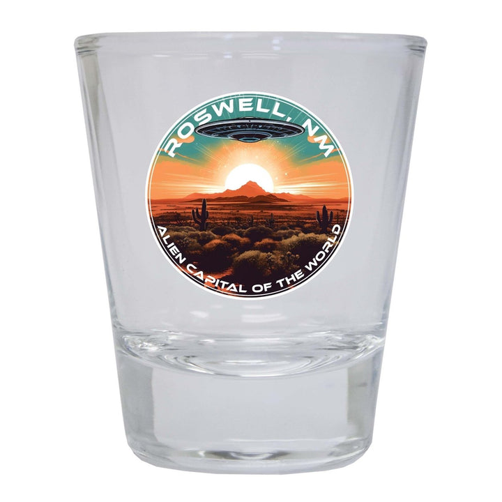 Roswell Mexico Design A Souvenir 2 Ounce Shot Glass Round Image 1