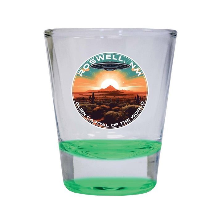 Roswell Mexico Design A Souvenir 2 Ounce Shot Glass Round Image 3