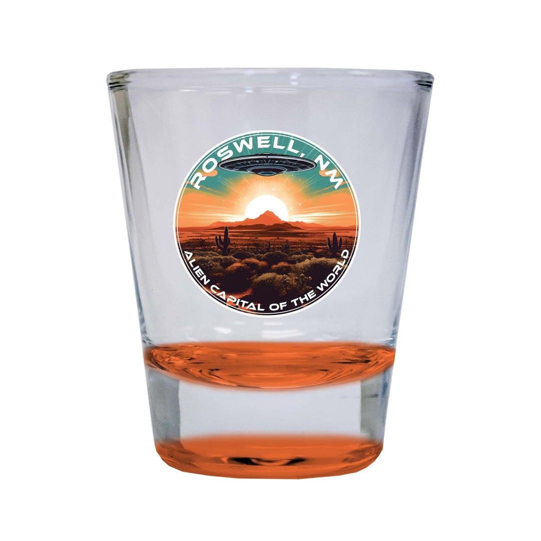 Roswell Mexico Design A Souvenir 2 Ounce Shot Glass Round Image 4