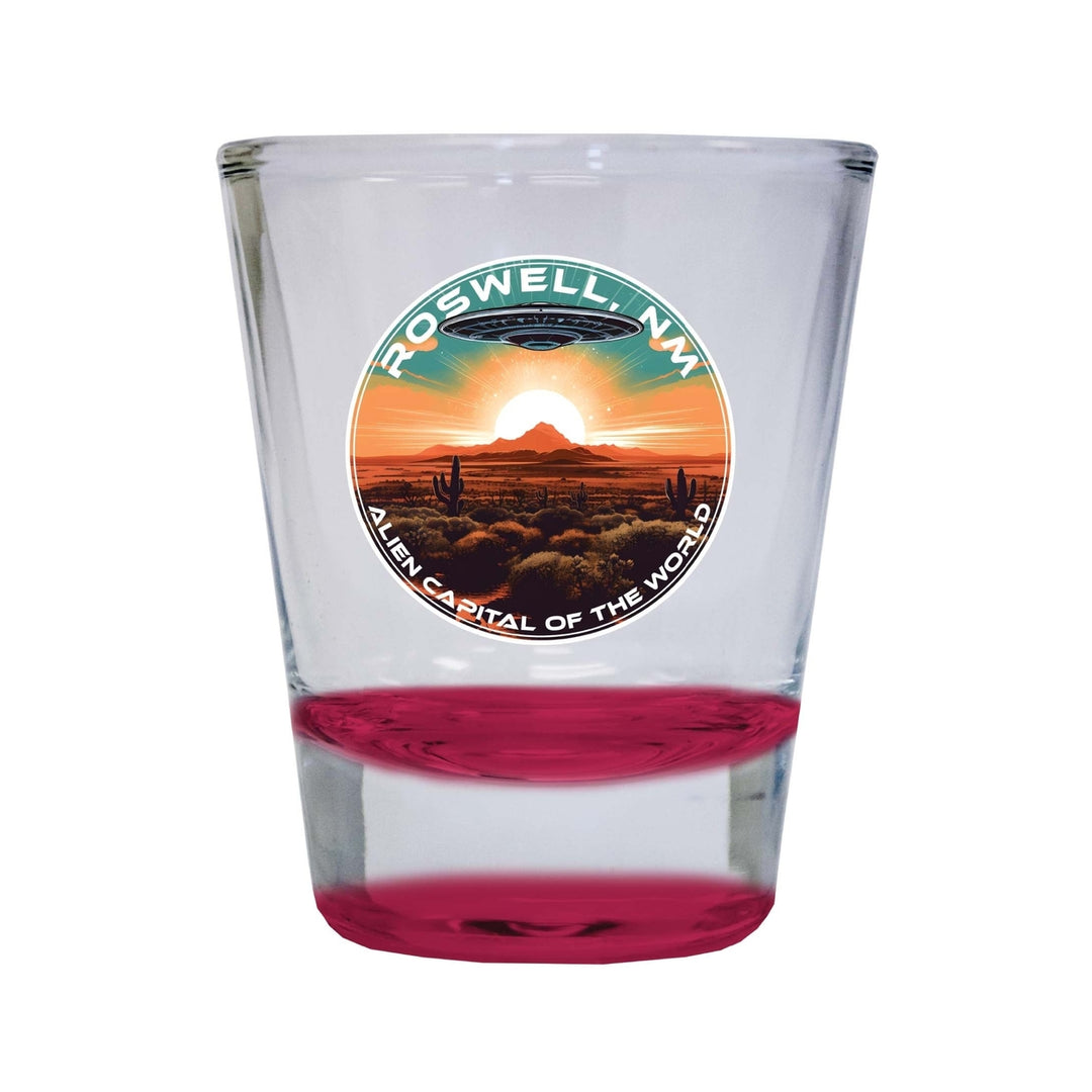 Roswell Mexico Design A Souvenir 2 Ounce Shot Glass Round Image 4