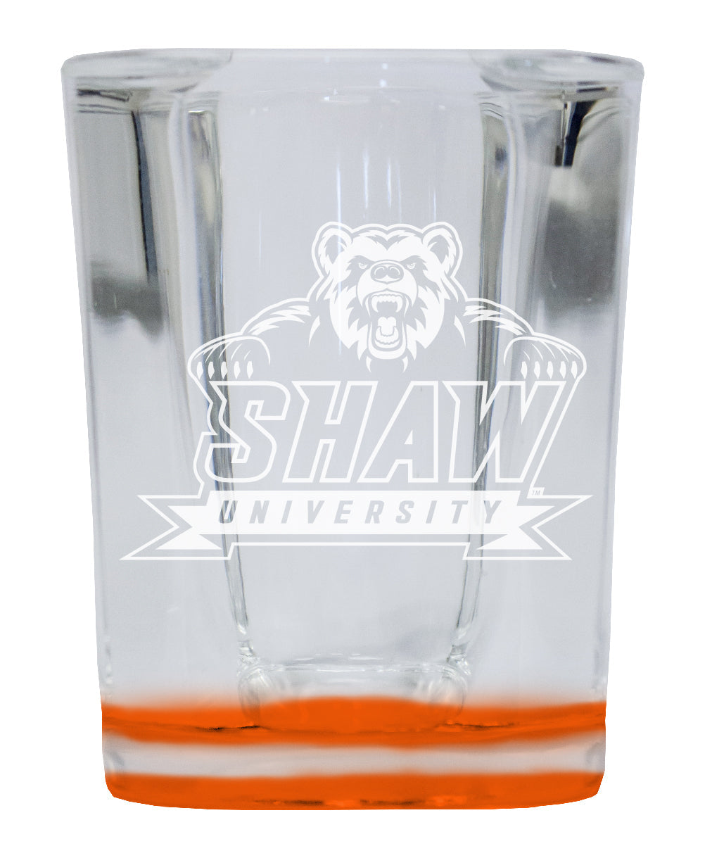 Shaw University Bears 2 Ounce Engraved Shot Glass Square Officially Licensed Collegiate Product Image 1