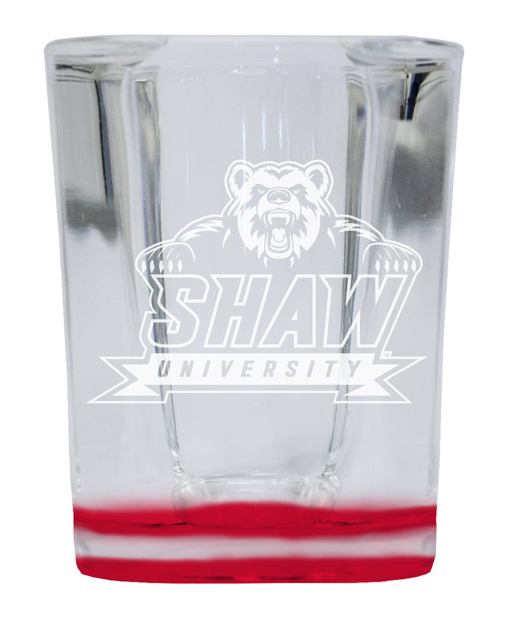 Shaw University Bears 2 Ounce Engraved Shot Glass Square Officially Licensed Collegiate Product Image 2