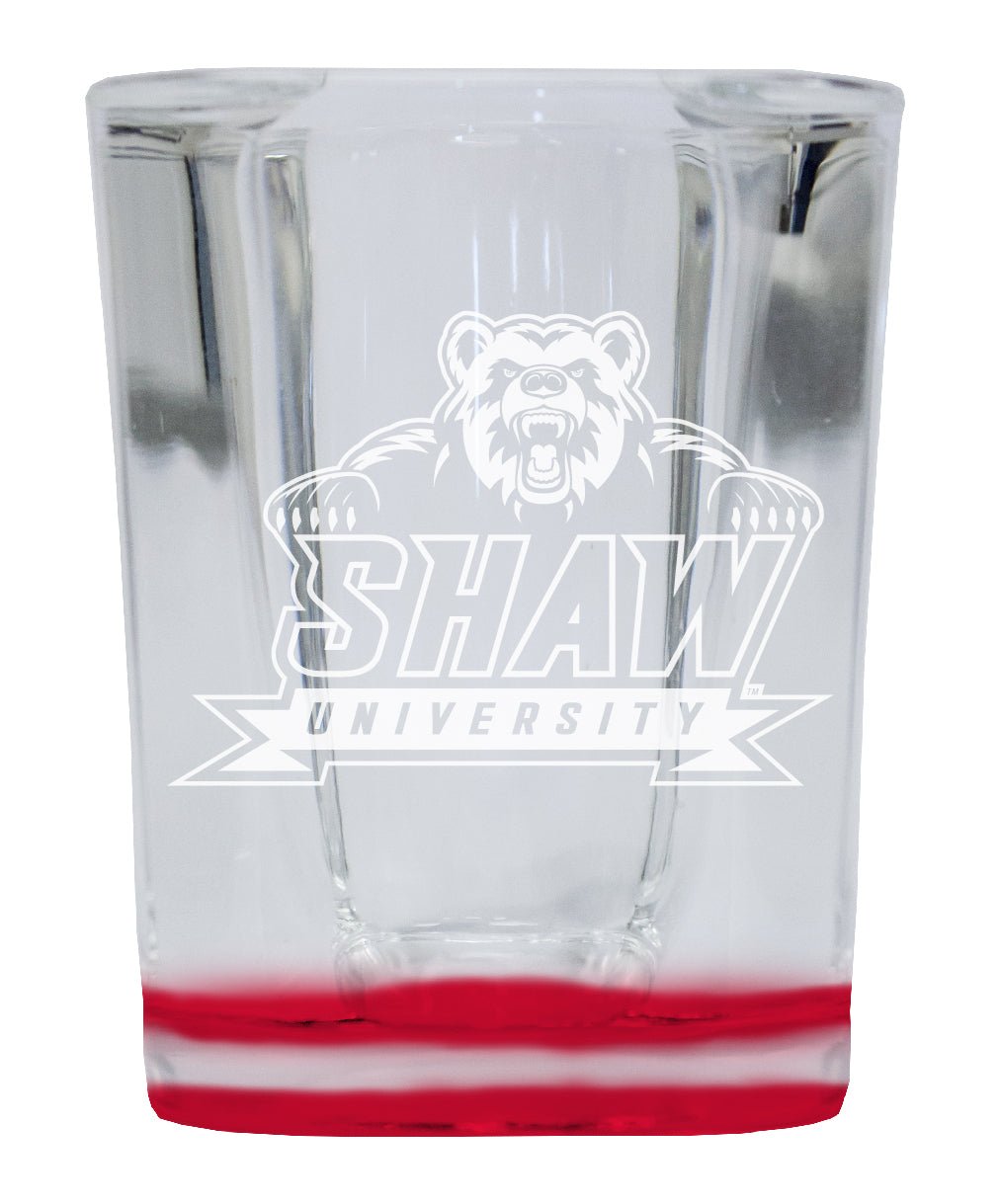 Shaw University Bears 2 Ounce Engraved Shot Glass Square Officially Licensed Collegiate Product Image 1