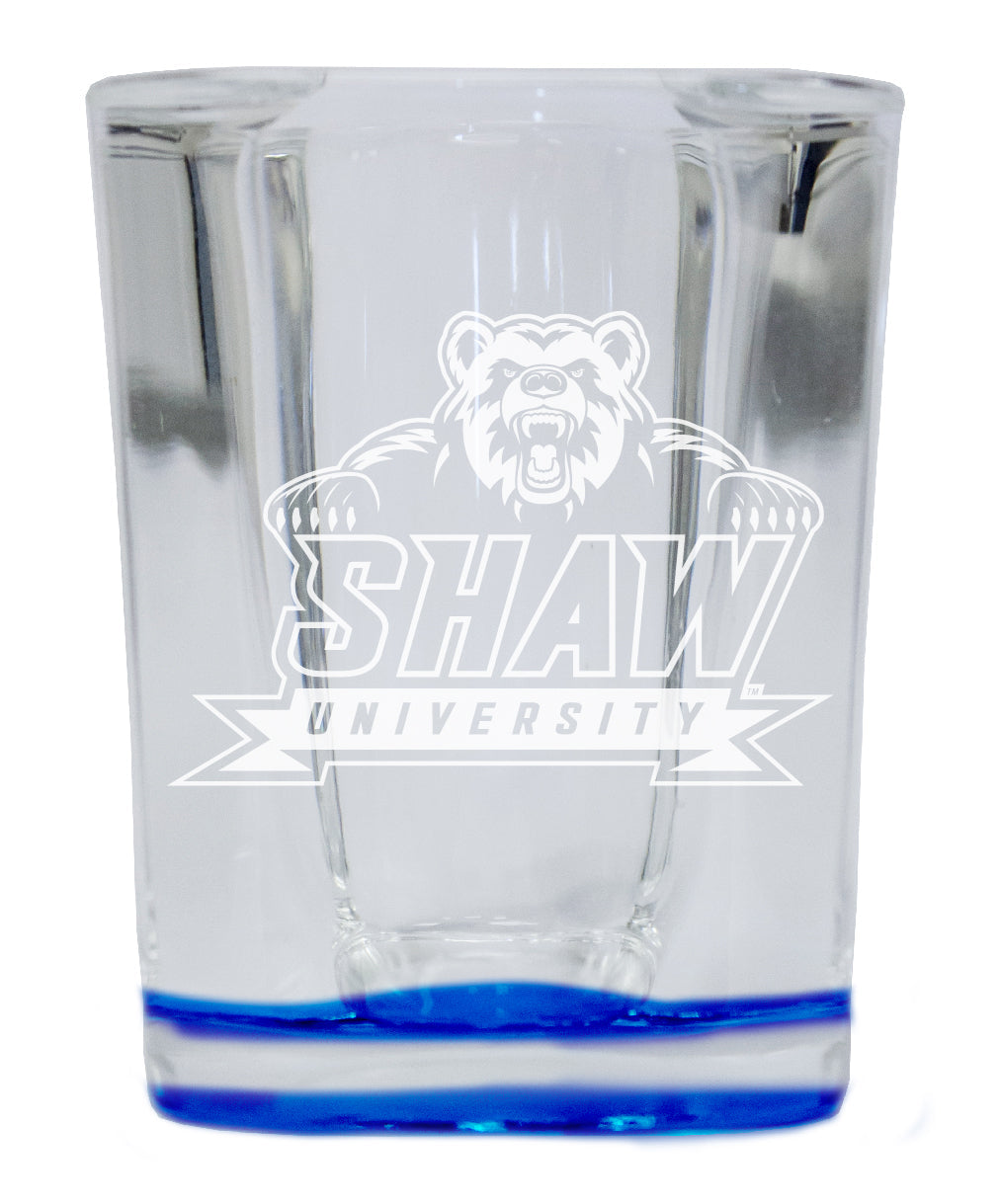 Shaw University Bears 2 Ounce Engraved Shot Glass Square Officially Licensed Collegiate Product Image 3