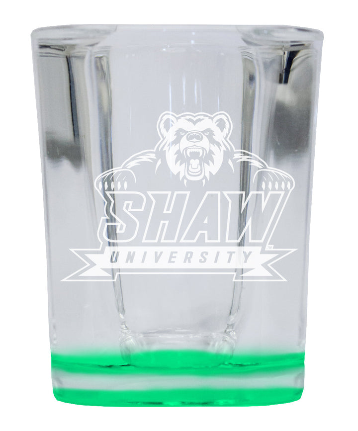 Shaw University Bears 2 Ounce Engraved Shot Glass Square Officially Licensed Collegiate Product Image 4