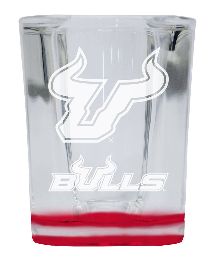 South Florida Bulls 2 Ounce Engraved Shot Glass Square Officially Licensed Collegiate Product Image 1