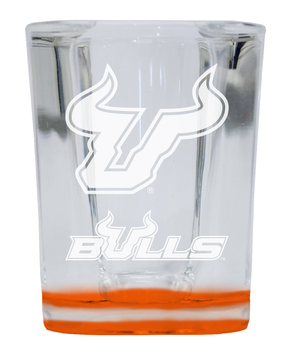 South Florida Bulls 2 Ounce Engraved Shot Glass Square Officially Licensed Collegiate Product Image 2