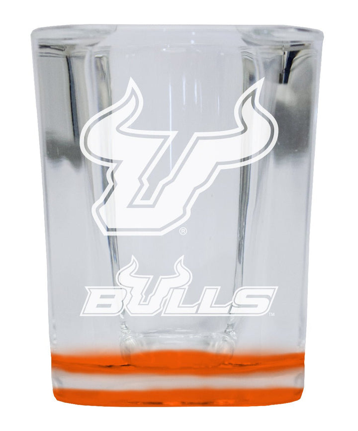 South Florida Bulls 2 Ounce Engraved Shot Glass Square Officially Licensed Collegiate Product Image 1